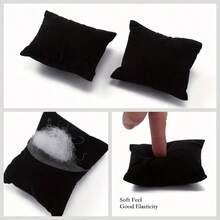 1/2/3/5/7/8/10/12/15 Buah Bantal Beludru untuk Gelang, Jam Tangan, dan Gelang, Cocok untuk Pajangan Perhiasan Jam Tangan dan Gelang - Hitam - View 11