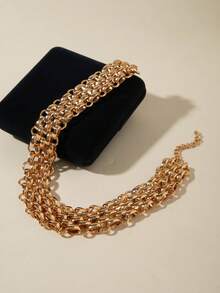 1pc Personalized Exaggerated Vintage Coin Chunky Chain Necklace, Creative Simple Hip Hop Cool Punk Retro Casual Fashion Necklace, Suitable For Gift, Daily, Commute, Street, Party, Festival Wear