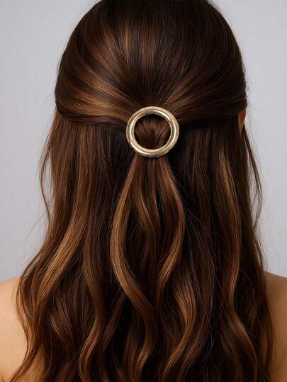 2 Pcs Minimalist Dainty Hollow Geometric Round Circle Metal Hairpin Hair Clip For Women And Girls On Any Occasion Elegant Golden Round Hair Clip - Secure Hold For Casual & Formal Occasions, Unisex Hair Accessories With Polished Finish, Classic Design For Everyday Styling, Cute Hair Clips, Hair Accessories Hair Tools, Curly Hair Accessories Hair, Hair Accessory Fall,Travel, Hair Tools,Accessories Women, Hair Stuff,Fall,Hair Accessories,Hair Tools,Hair Stuff,Stuff,Beauty Accessories,Gifts,Travel,Gifts For Women,Hair Stuff,Stocking Stuffers