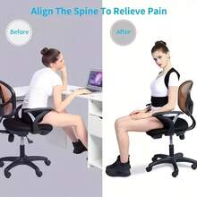 男士姿势矫正器（1件装）| 可调节上背部支撑带，锁骨支撑，缓解颈部、背部和肩部疼痛，矫正脊柱，姿势训练器，柔软舒适材质，贴合稳固支撑，适合办公室、居家和运动，促进自然挺拔姿势，自用或圣诞礼物皆宜 - 黑色 - 查看 9