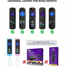 1Pack ONEBOM Cover For Roku Remote With Cat Ears Design, Silicone Skin Case Fit With Hisense/ Roku TV, Steaming Stick/Express, Universal Replacement Controller. Glow In The Dark,Blue/Pink - Một màu ngẫu nhiên - Xem 4