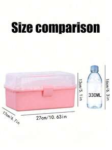 1 pièce Boîte de rangement en plastique à 3 couches, boîte de rangement polyvalente, boîte à outils pliante pour la maison, étui de rangement portable pour l'artisanat, organisateur de fournitures de couture, boîte à médicaments