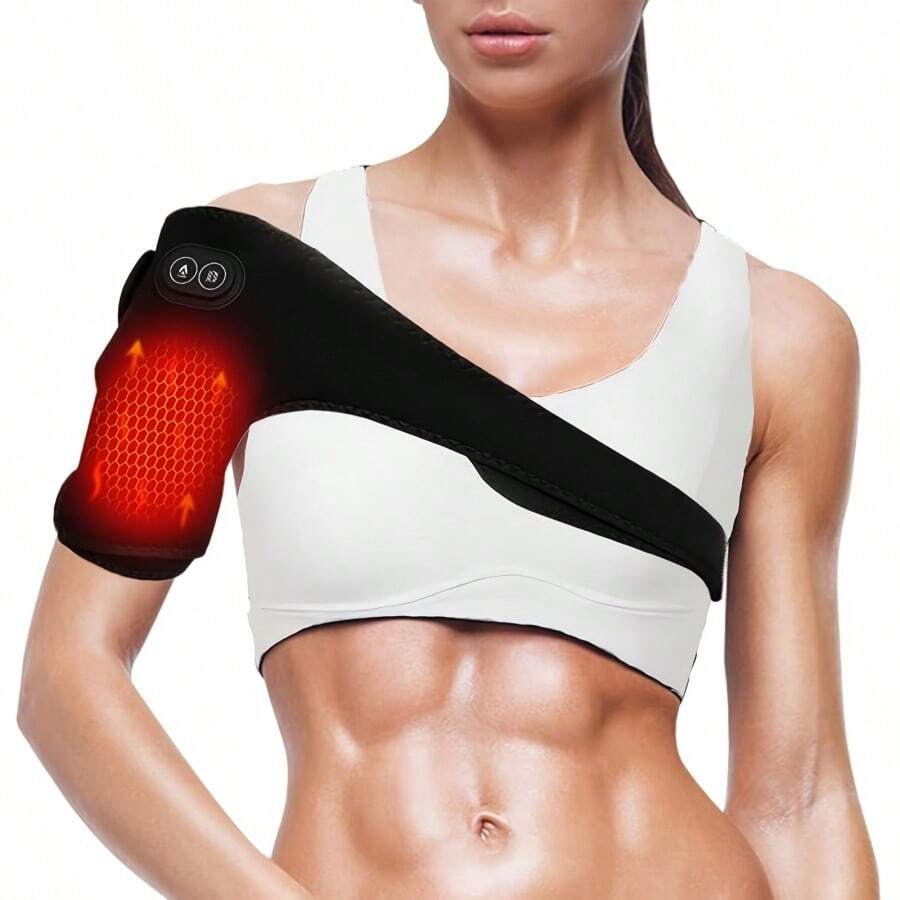 Electric Heated Massage Shoulder Pad, 3 Vibration & Heating Modes, Unisex