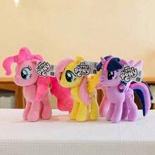 Hasbro 我的小马驹毛绒娃娃 - 暮光闪闪公主款，闪亮独角和彩虹鬃毛，柔软舒适，适合女孩，节日礼物，适合3岁以上儿童，官方授权角色 - 萍琪派 - 查看 4