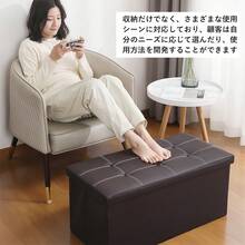 多機能収納スツール 折りたたみ式 オットマン ベンチ 玄関・寝室に最適 大容量 丈夫で快適  モダンデザインけ 幅76*奥行き38*高さ38CM 耐荷重200kg 足置き PUレザー リビング/玄関/寝室適用 おもちゃ箱 洋服収納 化粧品収納ボックス - ブラック - チェックする 7