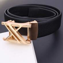 Men Belt Belt Metal Alloy Automatic Buckle Brand Luxury Design Waist Belts For Men Strap Male - 黑色 - 查看 5