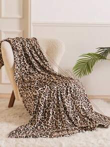 1pc Polyester Leopard & Cow Print Throw Blanket, Suitable For Bedroom, Living Room, Outdoor, Dorm (Boys/Girls Dorm Bedding) - Multicolor - View 9