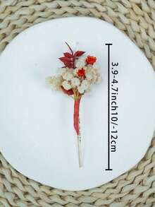 2-25pcs/Set Gypsophila Flower Hair Clips, Carnation Flower Hair Clips, Gypsophila Bridal Hair Clips, Bridal Hair Accessories, Dried Flower Hair Clips - White Green Baby's Breath - View 8