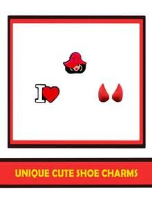 10/20/30 buc. Pandantive pentru pantofi seria roșie, aleatorii, pentru decorarea pantofilor DIY, calitate premium, accesorii pentru pantofi, sandale cu bule, decorațiuni pentru pantofi din PVC, accesorii pentru genți de plajă, cadou excelent pentru adolescenți, bărbați, femei și adulți.