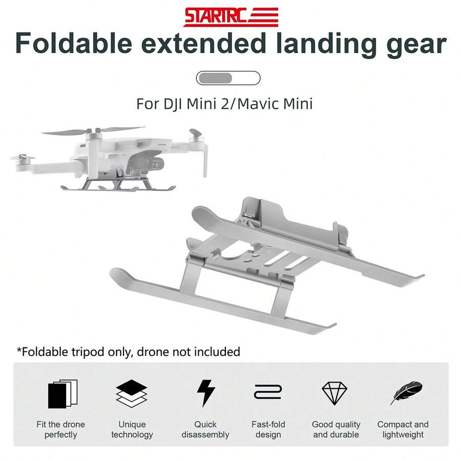 STARTRC STARTRC Foldable Landing Gear Extender Leg Heighten Bracket Accessories Compatible With DJI Mini 4K/2SE/2, Drone Not Included