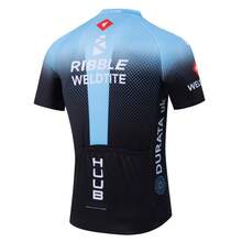 [Áo đạp xe thoáng khí] Áo đạp xe chuyên nghiệp bằng polyester thoáng khí dành cho nam | Cổ tròn, Tay ngắn, Dáng ôm vừa phải, Họa tiết hình học, Thích hợp cho đạp xe, Câu cá, Giải trí cuối tuần Áo thể thao - 100% Polyester, Co giãn vừa phải, 150 G/M² - Dòng sản phẩm Hè/Xuân/Thu - Màu xanh lam - Xem 2