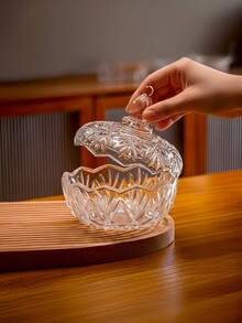 Szklany, przezroczysty słoik w stylu europejskim z pokrywką, słoik na słodycze, słoik do przechowywania z pokrywką, odpowiedni do przechowywania różnych rzeczy, akcesoriów damskich, pędzli do makijażu