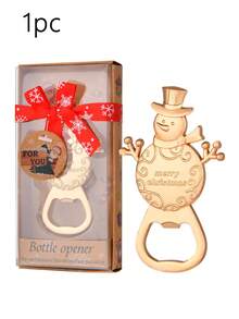 1/4pcs Christmas Bottle Opener, Christmas Gift, Snowman, Christmas Tree, Snowflake Christmas Gift Car Bottle Opener