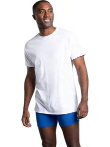 Men's Crew Tee Undershirts, Wicking,, Big & Tall Available - 白色 - 72 包 - 查看 9