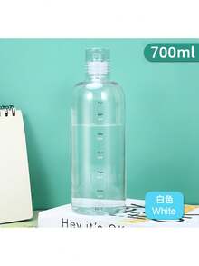 1 pieza Botella de agua con escala de tiempo, taza simple para mujer, transparente y de alta apariencia, taza de agua portátil casual para mujer, esencial para viajes - Multicolor - Ver 14