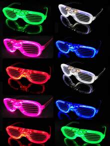10副LED闪光眼镜，多色镜片，无线发光眼镜，适用于暗黑派对、霓虹派对、婚礼、生日、街头节日、亚克力LED眼镜，可用于生日派对、舞会、复活节、母亲节、春季装饰、毕业典礼等多种场合。