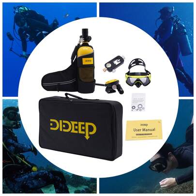 SanBouSi Mini Scuba Tank With Clear Glasses, Reusable Underwater Dive Portable Lungs Deepest 33 Feet Scuba Diving Gear For Outdoor Mini Diving Tanks Underwater Breathing Device