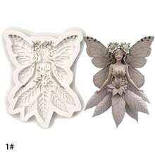1pc Silicone Mold With Wings, Resin Art Mold For Girl With Wings - Light Grey - View 3