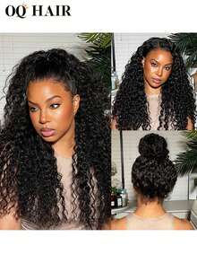 OQ Hair Wear & Go Natural Wavy Wig, No Glue Needed, 180% Density, 14-26 Inches, Invisible Drawstring, Flexible Fit, 360° Transparent Lace, Pre-Cut & Pre-Plucked, Suitable For Romantic Occasions, Pre-Bleached Hair, Natural Hairline, Daily Wear, Beginner Friendly, Fast Shipping, Gift Included, Suitable For Women And Casual Wear - SNatural - View 5
