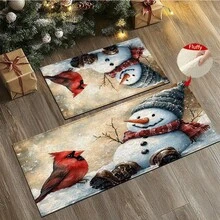 1 pezzo Tappetino antiscivolo per il bagno con motivo di luci di Natale e regali, realizzato in materiale simil-cachemire, con decorazione in pelliccia, adatto per bagni, ingressi, cucine e altre occasioni, lavabile in lavatrice, decorazione natalizia, può essere regalato - Multicolore - Visualizzare 4