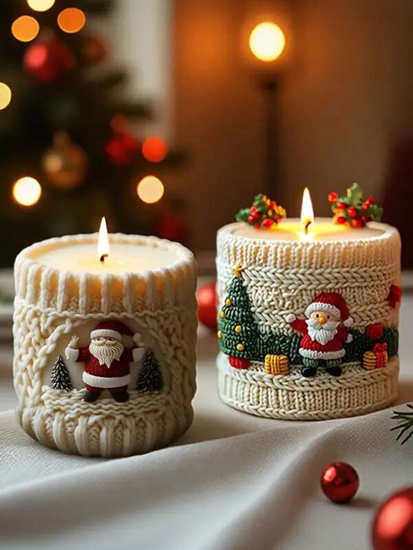 1pc Christmas Candle Mold - Santa Claus, Gingerbread Men, Presents - Flexible & Easy Release Silicone Candle Making Mold For DIY Holiday Decorations, Table Centerpieces, Gifts - Compatible With Paraffin, Soy, Gel Wax - Festive Crafting Mold, Seasonal Home Decor, Holiday Themed Design, Reusable Crafting Tool, Home Decorators Christmas Decorations Room Decor, Christmas Gifts