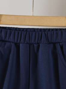 Young Boy2 Pieces Outfit, Long Sleeve Casual Suit With British Style, Suitable For Spring, Autumn And Winter - Blue - View 6