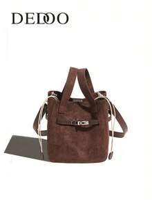 Dedoo Large-Capacity Frosted Storage Bucket Bag For Women - Slouchy Shoulder Style, Perfect For Autumn & Winter. It Features A Minimalist Design, Magnetic Closure, And Versatile Compatibility With Casual Outfits. Specifically Crafted For Women, This Crossbody/Shoulder Bag Is Ideal For Outings, Travel, Shopping, And Daily Commuting.