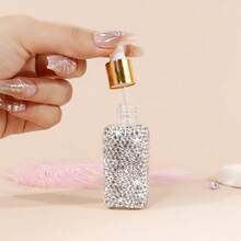 New High-End Rhinestone Square Dropper Bottle, Glass Liquid Filling Bottle For Serum/Essential Oil, With Dropper, Exquisite Design, 5ml/10ml Options - Multicolor - View 4