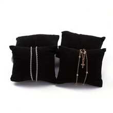 1/2/3/5/7/8/10/12/15 Buah Bantal Beludru untuk Gelang, Jam Tangan, dan Gelang, Cocok untuk Pajangan Perhiasan Jam Tangan dan Gelang - Hitam - View 7