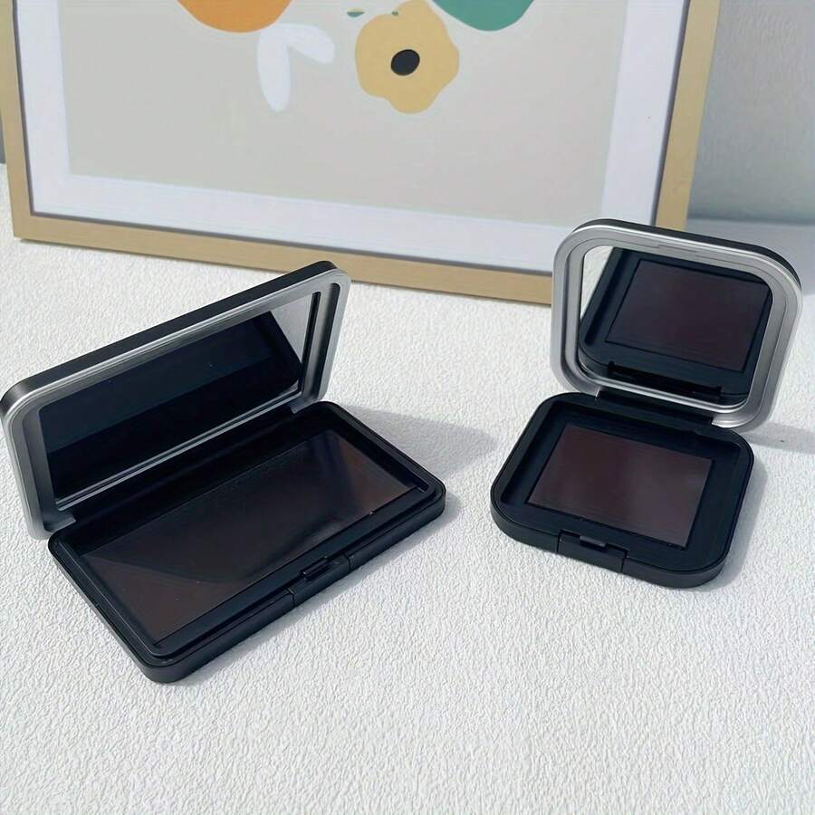 1pc Magnetic Eyeshadow Palette, Refillable Compact Makeup Palette For Blush, Highlighter, Lipstick - Black - View 1