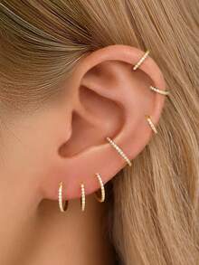 1 Stück 925 Sterling Silber 18G CZ Scharnier-Creolen - Knorpel-Creolen, Helix-Creolen, Nasen-Piercing, Septum-Ring, nahtlose Clicker, winzige Creolen-Ohrringe, Daith-Creolen, Tragus-Creolen, Conch-Piercings, silberne nahtlose Knorpel-Ohrringe, geeignet für den täglichen Gebrauch für Frauen und Männer (6-12mm), weiches Sterling Silber - mit Vorsicht behandeln