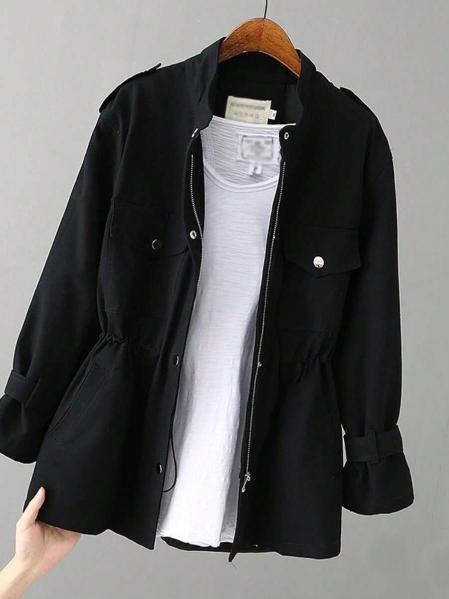 Women Trench Coats - Black - View 1