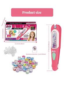 طقم ختم الجواهر للشعر، جواهر شعر لامعة للبنات، أداة تصفيف الشعر مع ألماس لامع قابل لإعادة الاستخدام، هدايا عيد ميلاد للبنات