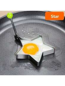 1 modèle de poêle en acier inoxydable, moule à œuf en forme de cœur + étoile/acier inoxydable, poêle, outil de broyage d'œuf frit et d'œuf dur, moule à œuf frit en forme de cœur, anneau de poêle, outil de broyage d'œuf frit et d'œuf dur disponible