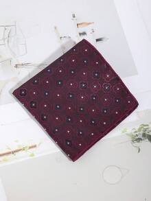 1pc Fashionable & Versatile Men's Plaid Floral Pattern Pocket Square Handkerchief, Suit Accessory Suitable For Party, Banquet And Daily Wear