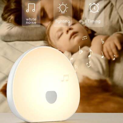Máy tạo tiếng ồn trắng có thể sạc lại - Máy làm dịu em bé có đèn ngủ 7 màu điều khiển cảm ứng để cho con bú và ngủ, Máy tạo tiếng ồn trắng có đèn ngủ, Máy tạo tiếng ồn trắng cho em bé