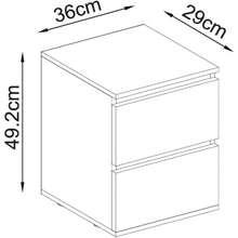 Bedside Cabinet Chest Of Drawers Small Bed Side Table - Grey - View 3