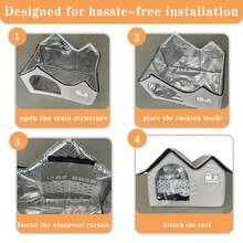 Foldable Dog Cat Kennel Waterproof Pet Shelter With Double Roof Design Elegant Insulated Warm Kennel For Small And Medium Dogs And Cats - Black - View 6