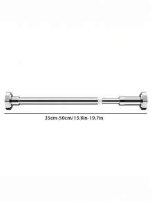 1 件装可调节不锈钢衣柜杆，可伸缩浴室毛巾杆、衣架、窗帘杆、衣柜挂杆、可伸缩浴帘杆、阳台杆 - 无需钻孔，适用于窗帘、门和卧室收纳