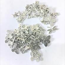 40/80/100 pièces/sac Décorations d'insectes mixtes : papillons, libellules et abeilles. Utilisées pour la création de bijoux DIY - accessoires et ornements pour la fabrication de colliers et bracelets