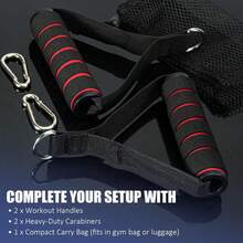 Citufuol 2 Pack Upgraded Exercise Handles, Gym Handle Equipment For Cable Machine Attachments, Strength Training Workout, Pilates, Home Gym, Resistance Bands, Heavy Duty Workout Accessories - 黑色 - 查看 4