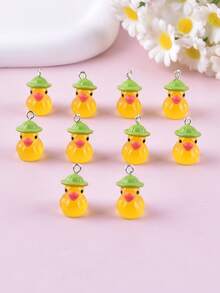10pcs Assorted Cute 3D Resin Crown, Duck, Bowknot, Duck Eye-Glasses, Tree Jewelry Pendant, Earring, Necklace Accessories - Multicolor - View 11