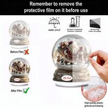 1/2 件圣诞雪球装饰，2D 平面亚克力水晶球，带有圣诞老人和圣诞树的神奇冬季场景，非常适合家庭或办公室装饰、室内和室外使用、圣诞装饰礼物。