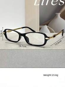 1pc Retro Rectangular Minimalist Unisex Clear Lens Glasses, Versatile Punk Chic Style For Parties, Street Fashion, Casual Wear