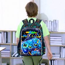 3pcs Backpack For Boys And Girls, Vacation Party Lightweight Large Capacity Roller Game Machine School Bookbag