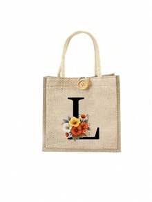 Bolso de tela con estampado de letras, bolso de tela estampado, bolso con decoración de botones, bolso grande de capacidad minimalista, bolso de tela casual y portátil de gran capacidad, bolso de compras multifuncional, nuevo diseño, gran capacidad, compañero de compras, bolso de hombro, bolso de tela, bolsa de almuerzo, lonchera, bolso cruzado, para mujer, uso diario, cita - Multicolor - Ver 33