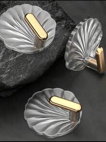 4/2pcs Shell Shaped Hooks, Sticky Hooks, Waterproof Self Adhesive Wall Hooks, Perfect For Hanging Towels, Keys Coats In Kitchen Bathroom Bedroom