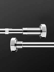 1 件装可调节不锈钢衣柜杆，可伸缩浴室毛巾杆、衣架、窗帘杆、衣柜挂杆、可伸缩浴帘杆、阳台杆 - 无需钻孔，适用于窗帘、门和卧室收纳