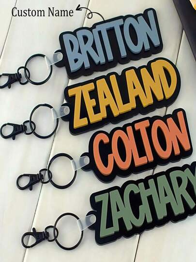 Backpack Name, Keychain, Water Bottle Label, Personalized Customization, Name Tag, Diaper Bag Label, Boys' Sports Keychain, Back To School, , Colorful, Cute, Cute, Funny, Kawaii, Y2K, Fashionable, Neutral, Casual, Customized, Personalized, Unique, Customized, Ideal Gift For Him, Ideal Gift For Her, Boyfriend, Girlfriend, Family, Friends,Christmas Gift Supplies