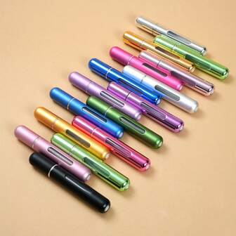 10ml Botella de perfume recargable con atomizador, tamaño portátil de viaje, sin fragancia, sin PVC, material de metal y plástico, para almacenamiento y pulverización de perfume